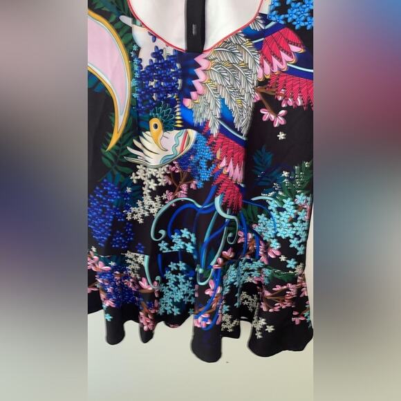 Burryco Floral Folklore Blouse Dress V Neck - Picture 12 of 16